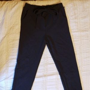 Black tie up dress pants